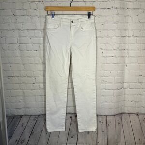 Joe's Jeans Womens 27 White Denim Pants Lara Mid rise Cigarette Ankle